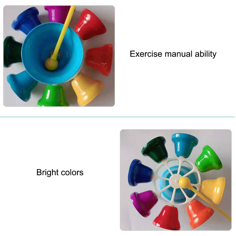 Musical Hand Bell 8 Note Diatonic Metal Hand Bells Set Early Hand Percussion Bell Instrument Toy For Kids Musical Teaching