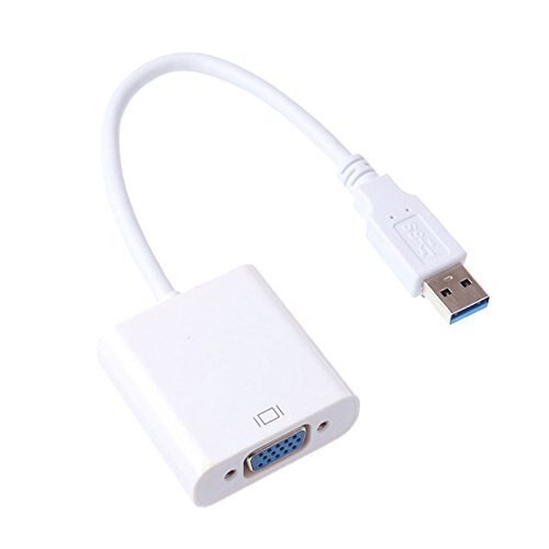 USB 3.0 2.0 to VGA USB to VGA HDMI Male-Female 1080P Adapter Converter: USB to VGA - White