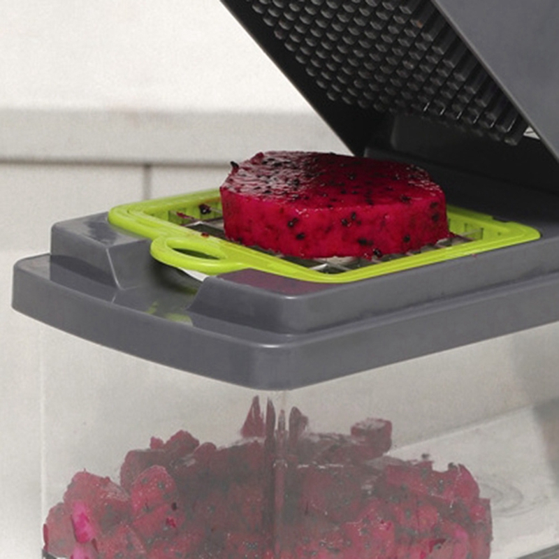 Vegetable Chopper 12-In-1 Veggie Chopper Spiralizer Vegetable Slicer Food Chopper with Container Fruit Dicer