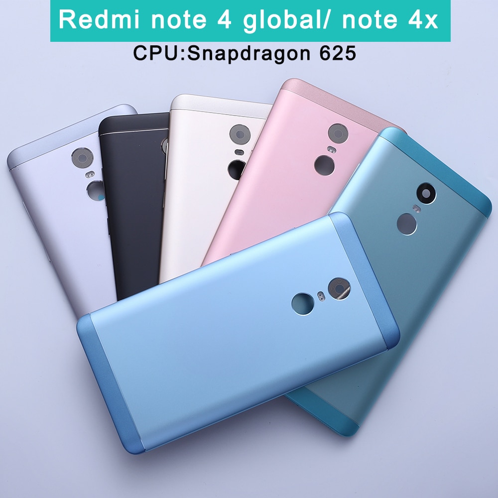 Note4X Originele Behuizing Voor Xiaomi Redmi Note 4X Metalen Batterij Back Cover Mobiele Telefoon Vervangende Onderdelen Case