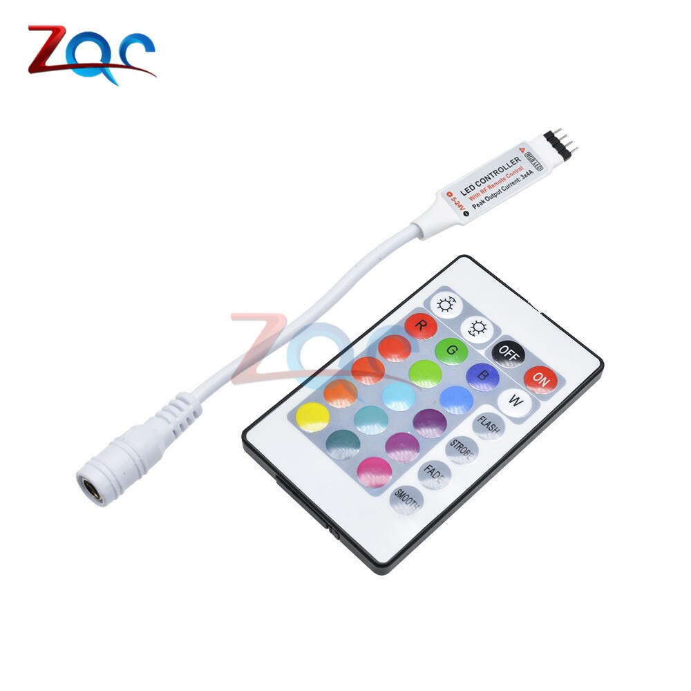 DC 5V 12V voltios RGB USB IR RF control remoto inalámbrico tira de luz LED USB 3/17/24 teclas remoto para RGB 3528 SMD 5050 tira de LED