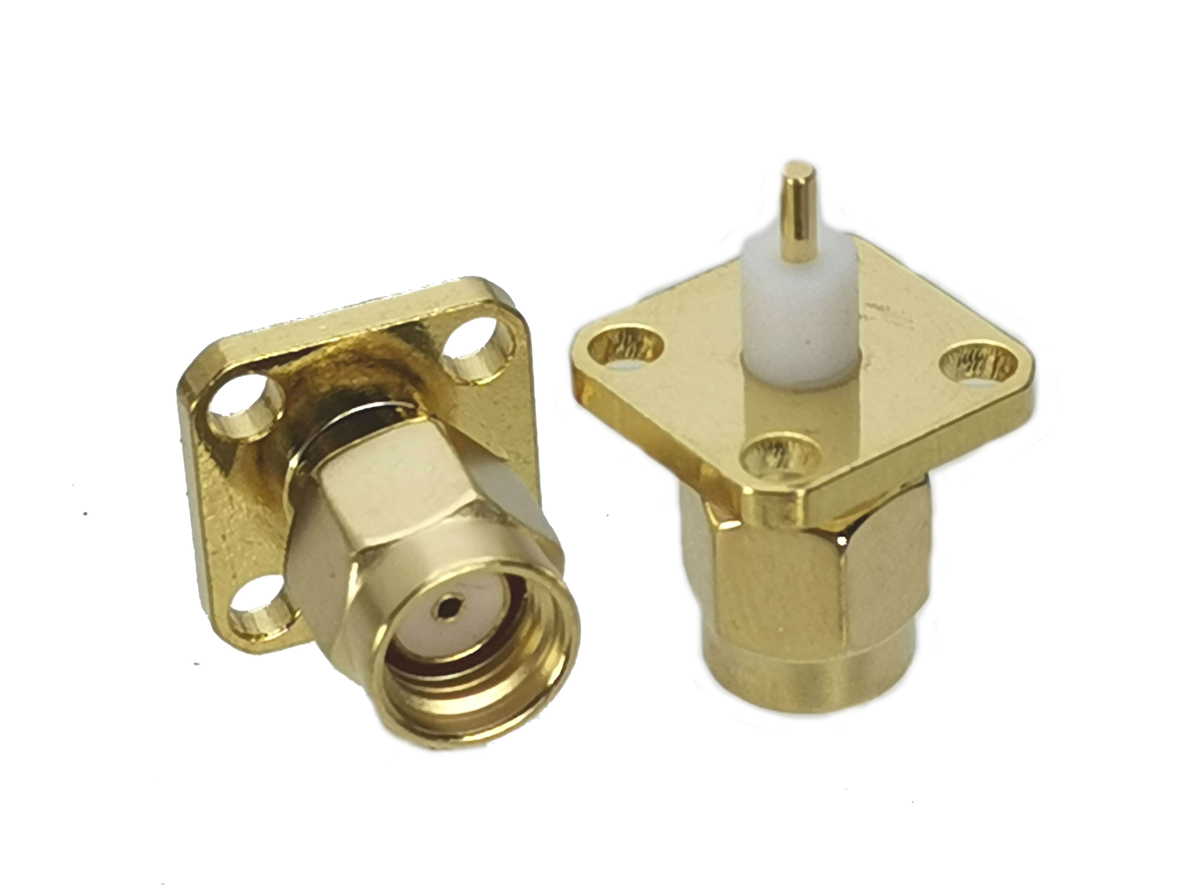 1Pcs RP-SMA Rpsma Mannelijke Jack & Vrouwelijke Plug Schot & Flens Solder Panel Mount & Pcb Mount Rf Adapter connector: Type 3-1pcs