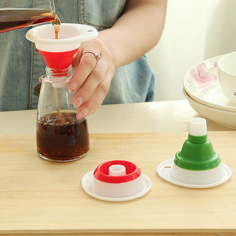 Food Grade Opvouwbare Kleine Trechter Mini Telescopische Trechter Inklapbare Stijl Koken Tools 1Pc Keuken Gadgets Siliconen