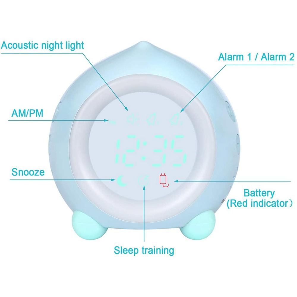 Mini Digital Clock Sleep Night Light Proking Children's Alarm Clock Digital Sunrise Simulator Night Glowing Clock