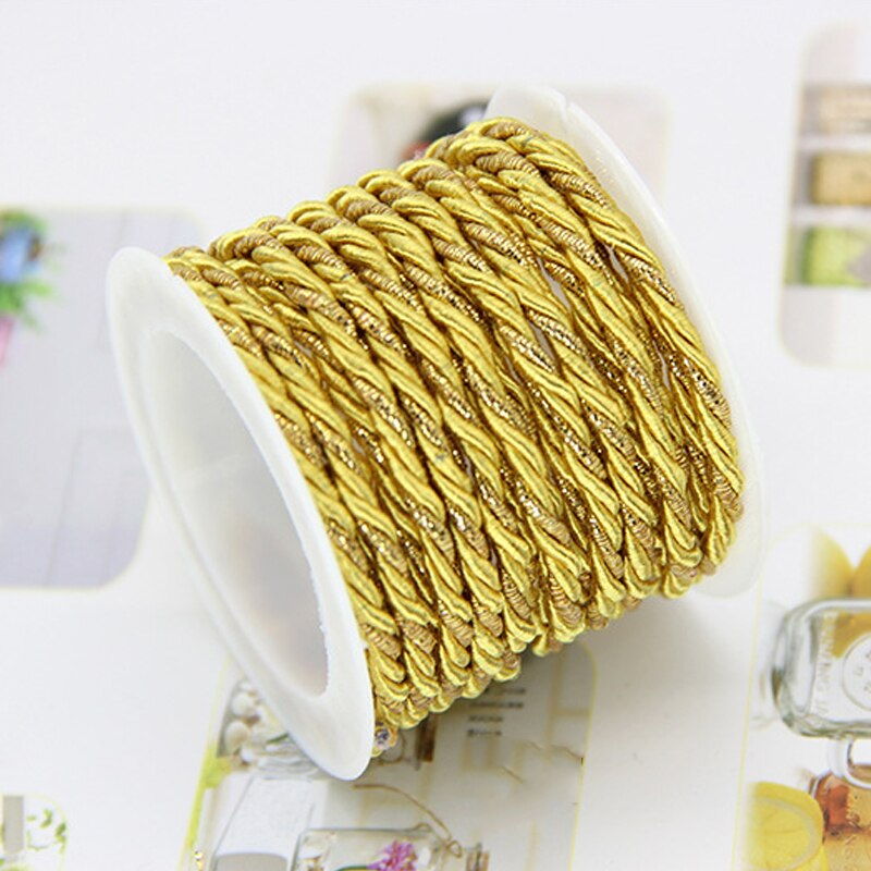 Fil étiquette de vêtement 3M/Roll | Cordon étiquette de vêtement fait à la main pour enfants, fournitures artisanales de boulanger, cordes à coudre pour vêtements en ficelle: Or