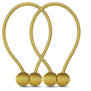 2 stuks magnetische parelbolgordijnbinders, gordijnbinders, gordijnroedes, gespen, clips, accessoires: Goud