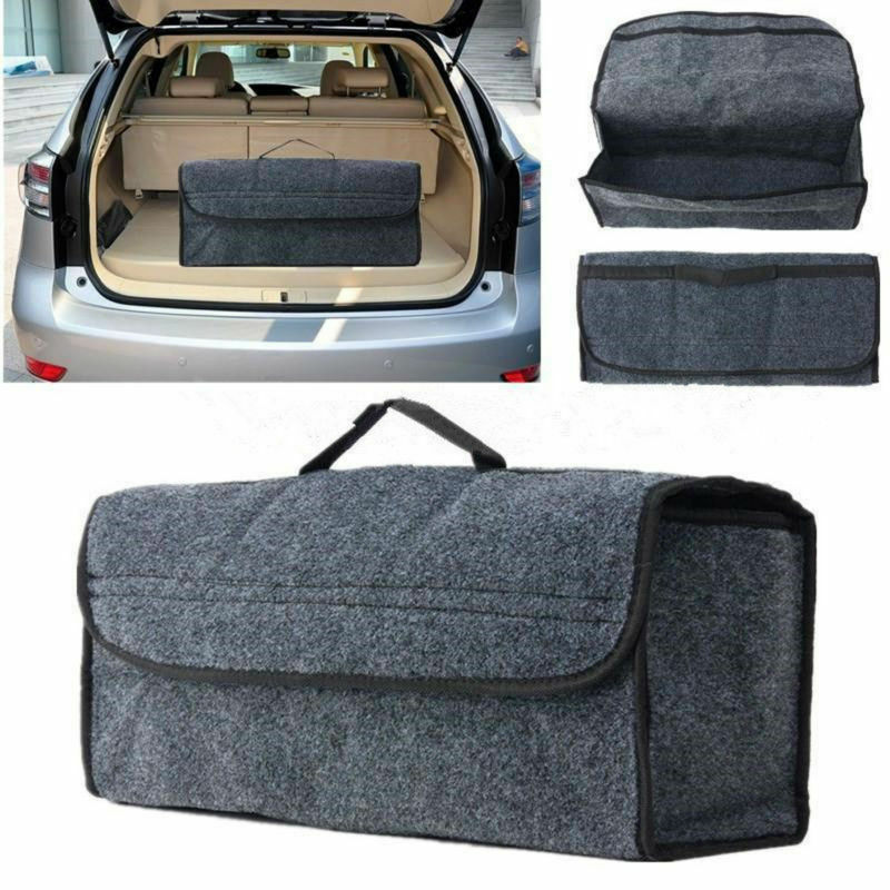Car Soft Felt Storage Box Trunk Bag Vehicle Tool Box Multi-use Tools Organizer Bag Carpet Folding for emergency Box: Default Title