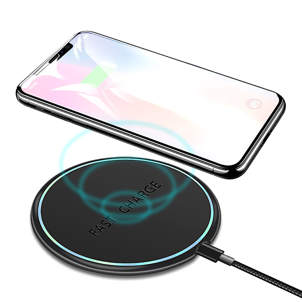 10W Qi caricabatterie Wireless veloce Micro Pad di ricarica Wireless per iPhone13 13Pro 12 12Promax 11 X Samsung Xiaomi Huawei Pad di ricarica