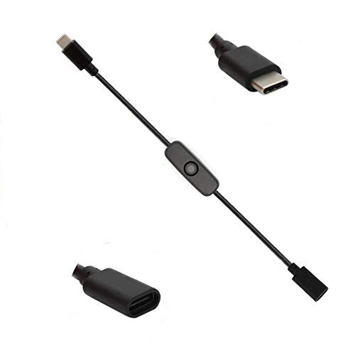 Novo raspberry pi 4 interruptor de alimentação usb tipo c com luz indicadora macho para fêmea USB-C cabo extensão interruptor para raspberry pi 4b: 1 Pack