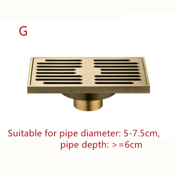 1 pc 9*14 cm Europese Messing Afgewerkt Grote Verplaatsing Badkamer Balkon Deodorant Afvoerputje: G