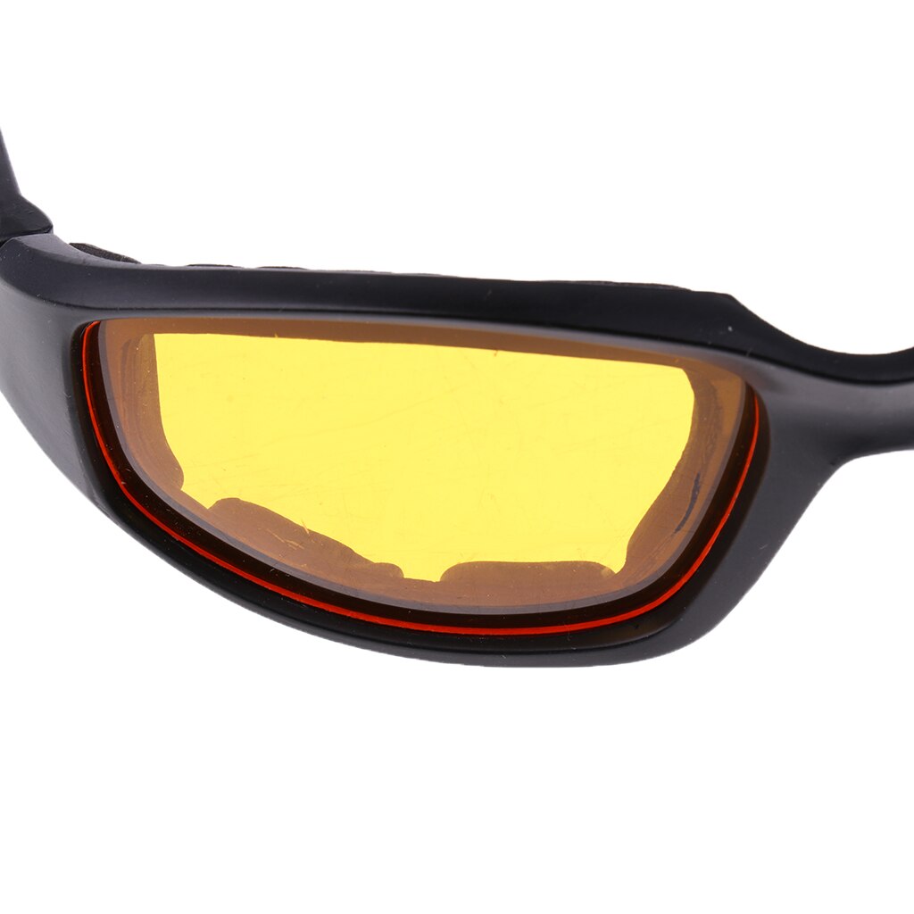 Gafas para montar en moto, resistentes al viento, acolchadas, cómodas, amarillas