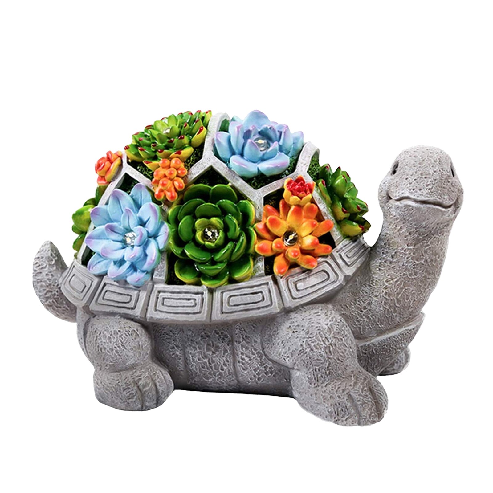 Solar Tuin Standbeeld 7 Led Verlichting Art Decor Ornamenten Turtle Waterdichte