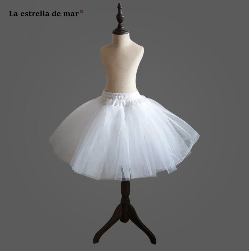 La estrella de mar novo 42 cm branco fofo crianças tule petticoat estoque jupon tule barato vestido de baile petticoat quente enagua