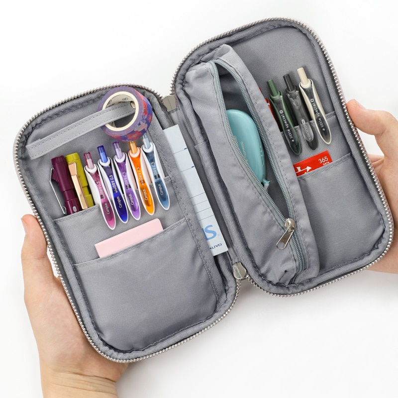 KOKUYO materiał sztruksowy piórnik o dużej pojemności prosta torba na materiały piśmienne dla studentów