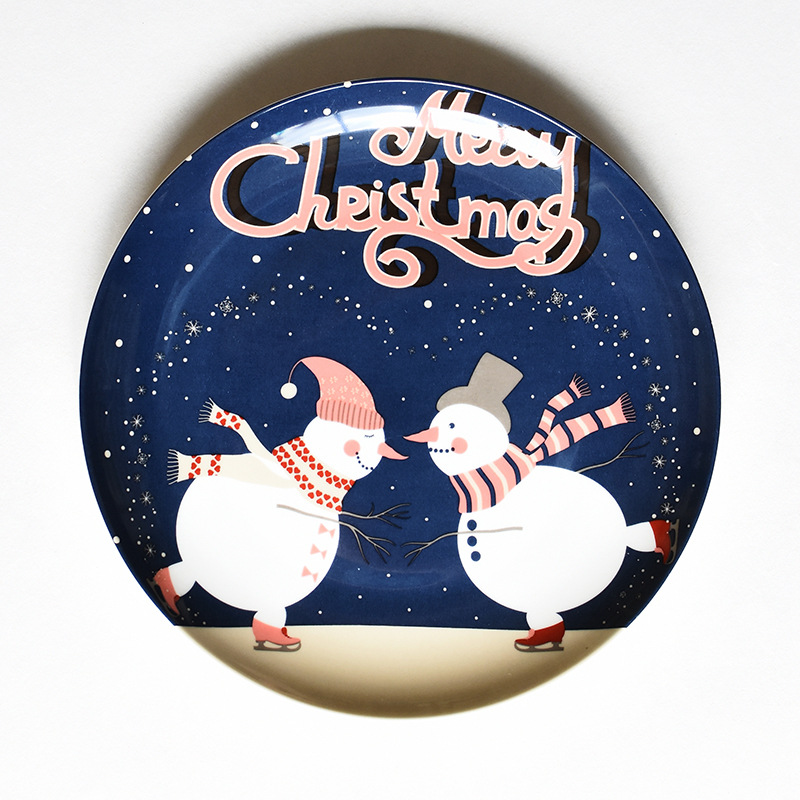 8 tommer juleporcelæn middag tallerken morgenmad køkken tallerkener kage tallerken snack mad dekorativt service: Ski