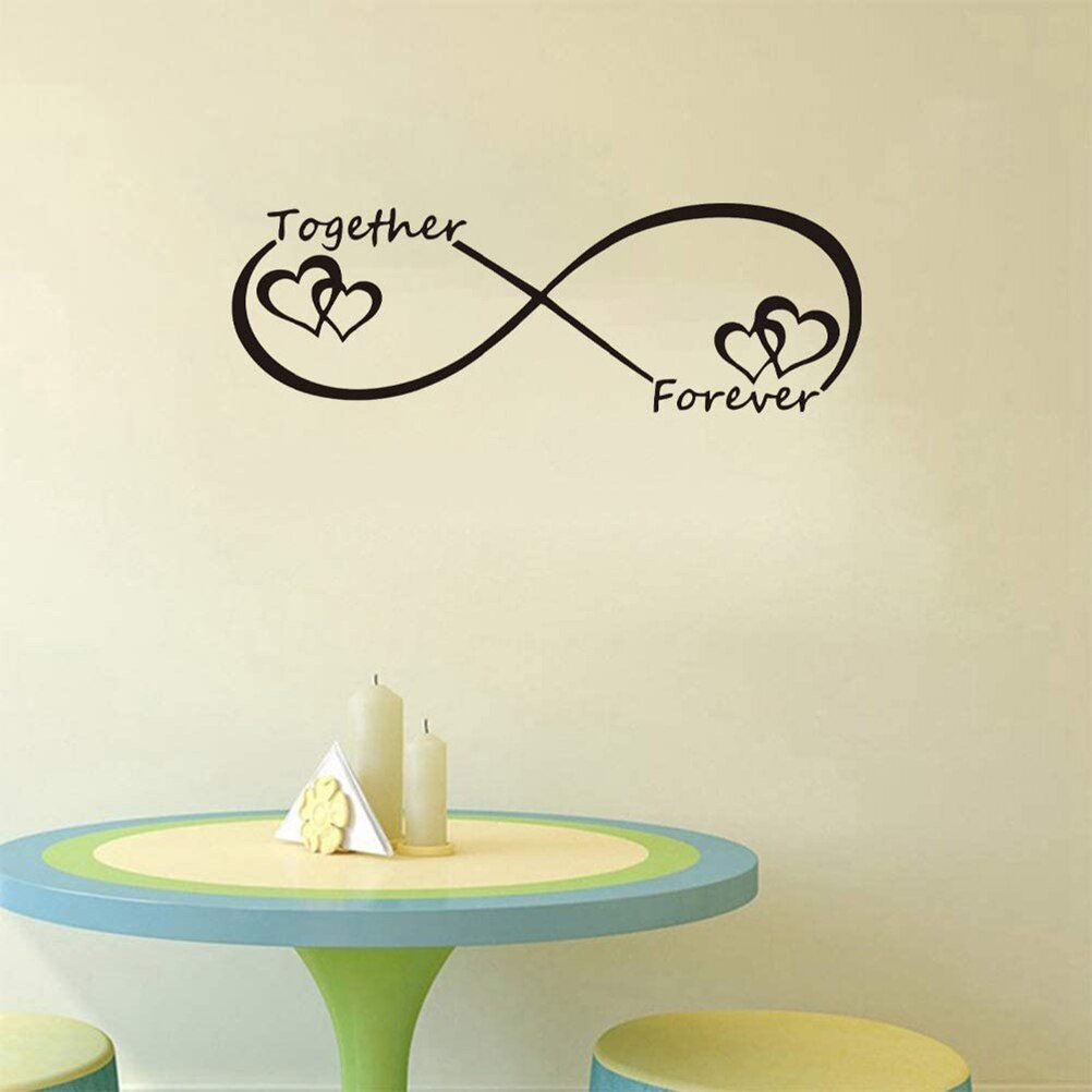 Together Forever Wall Stickers Decor Love Quotes Wall Decals Sticker Decoration For Home Living Room Art Stickers Murals