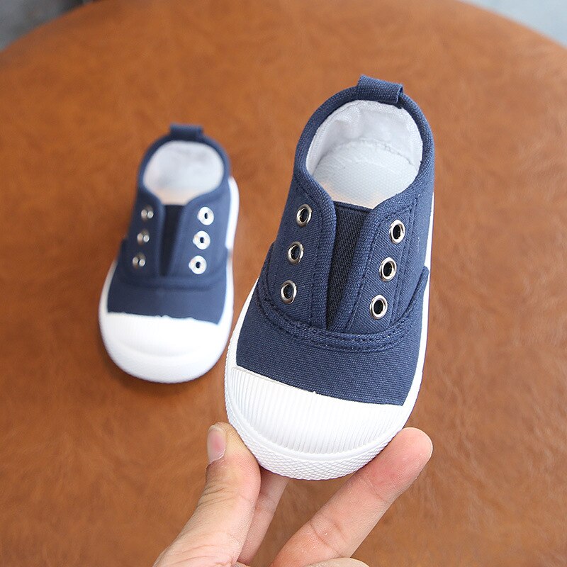Barnskor höst vår solid grund elastisk pojkar flickor inomhus barn casual baby skor