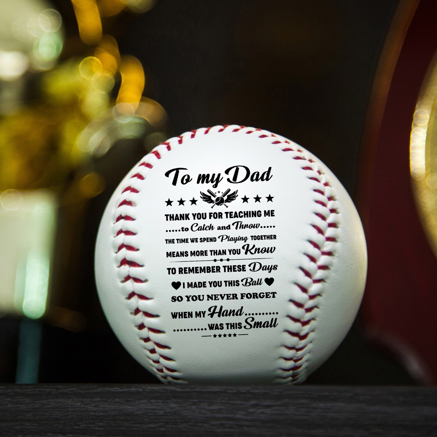 Om Mijn Vader-Dank U Voor Alles Gedrukte Inhoud Baseball Bal Verjaardag Kerstcadeau.: P052733