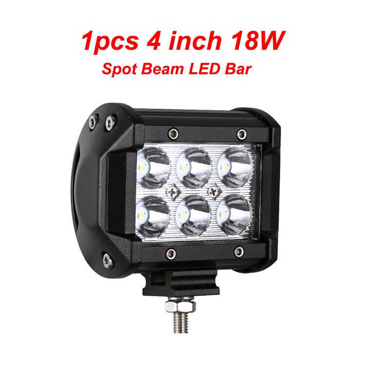 NLpearl 4-20inch Spot Flood LED Light Bar 12V 24V Offroad LED Bar for Car Boat 4x4 Truck 18W 36W 72W 126W Combo LED Work Light: 1pcs 18W spot bar
