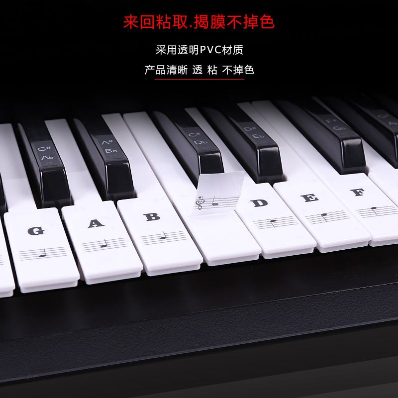 transparent Klavier Tastatur Aufkleber 49/54/61/88 Schlüssel Elektronische Tastatur Klavier Aufkleber Schlüssel Klavier stechen Hinweis Aufkleber für Weißen Tasten