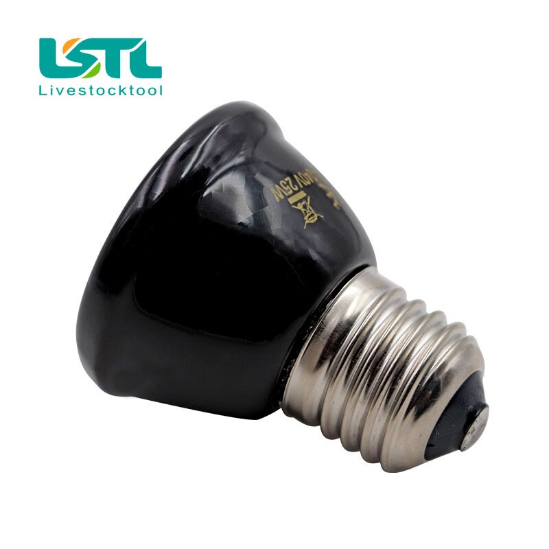 25W 50W 75W 100W lampada riscaldante per animali domestici lampadina a infrarossi in ceramica nera a infrarossi lampadina per animali domestici lampada per rettili 220-230V