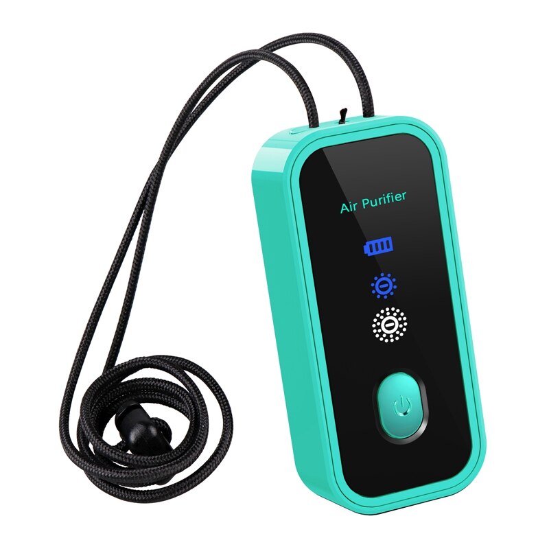 120 milioni di ioni negativi indossabili personali mini portatile 800MAH batteria collana auto appeso collo purificatore d'aria: Kaki scuro