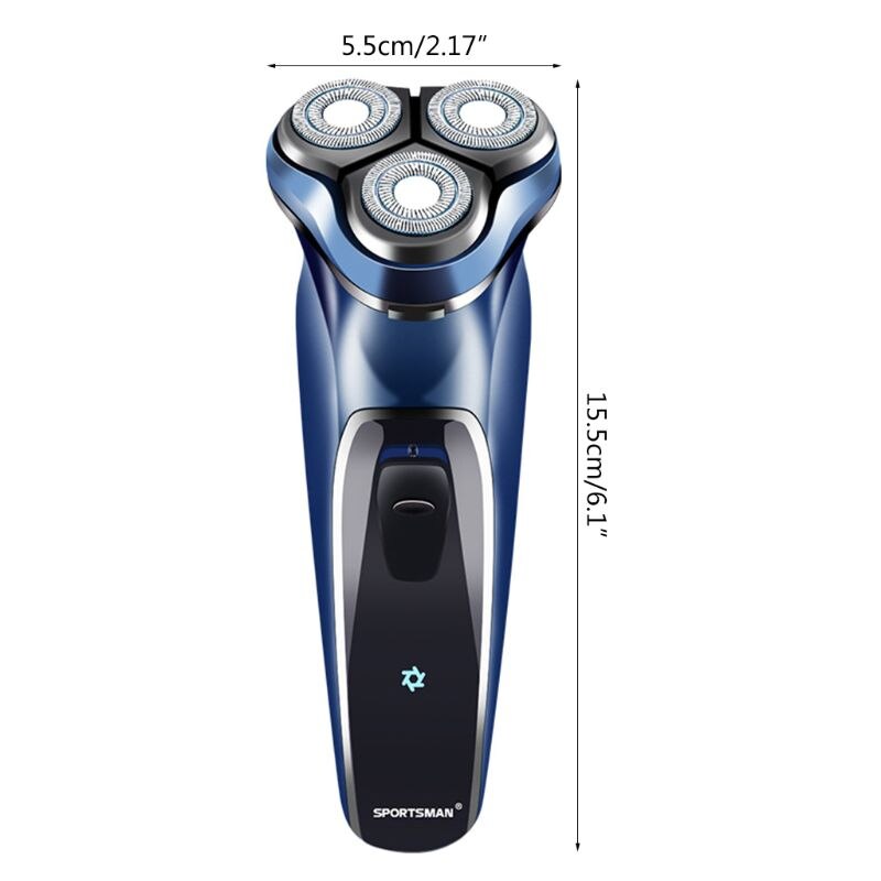 USB charge 3D rasoir électrique 3 tête rotatif flottant lavable rasoir hommes barbe rasage tondeuse avec indicateur de lumière