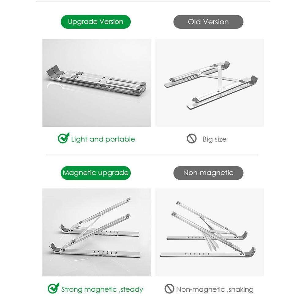 Regulowany składany podstawka robić laptopa antypoślizgowe przenośny laptop uchwyt ze stopu aluminium ambona zeszyt rozpraszanie ciepła uchwyt