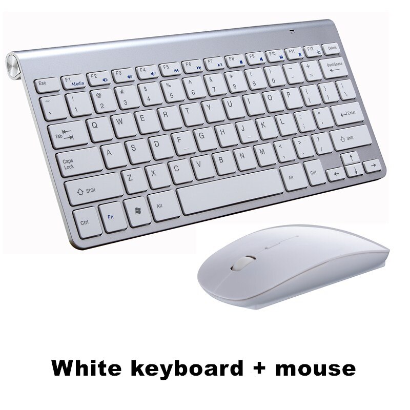 DATA FROG Portable Wireless Keyboard for IOS Android 2.4G Mini Keyboard Mouse Set For Mac/Notebook/TV Box/PC Office Supplies: sliver keyboard set