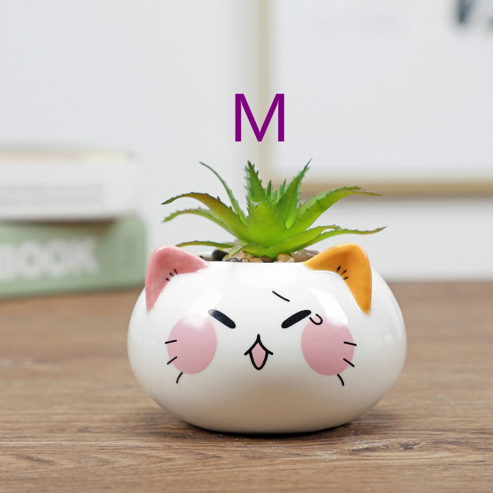 Dessin animé Animal Pot de fleur Pot d'intérieur Succulent plante Pot décoration de la maison artisanat décoration: M