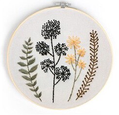 Kit de costura con patrón de plantas hecho a mano, Kit de punto de cruz para principiantes, tejido de bordado hecho a mano, bolsa de Material de hilos: Plant  06