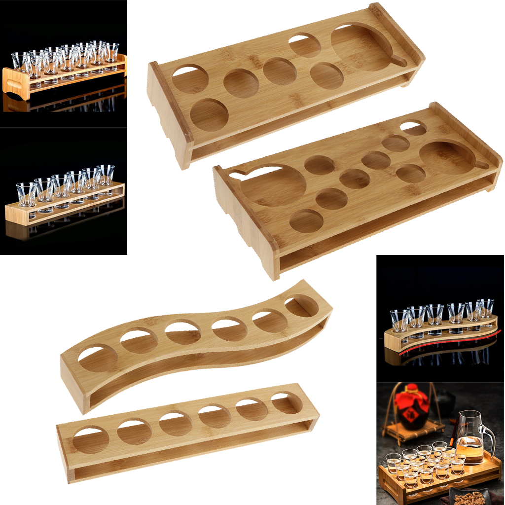 Support en verre en bambou | Plateau de service pour bar, tasse de Whisky, parfait pour les fêtes, les Bars, les Pubs et la maison