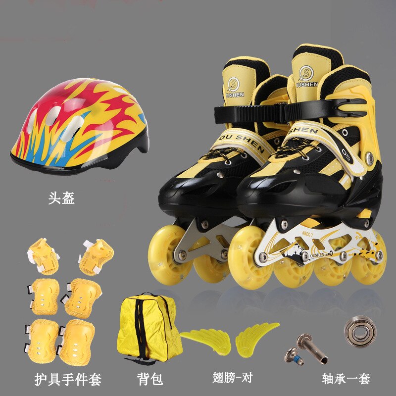 Adjustable full flash only single row roller skates outdoor roller skates four-wheel practice roller skate set