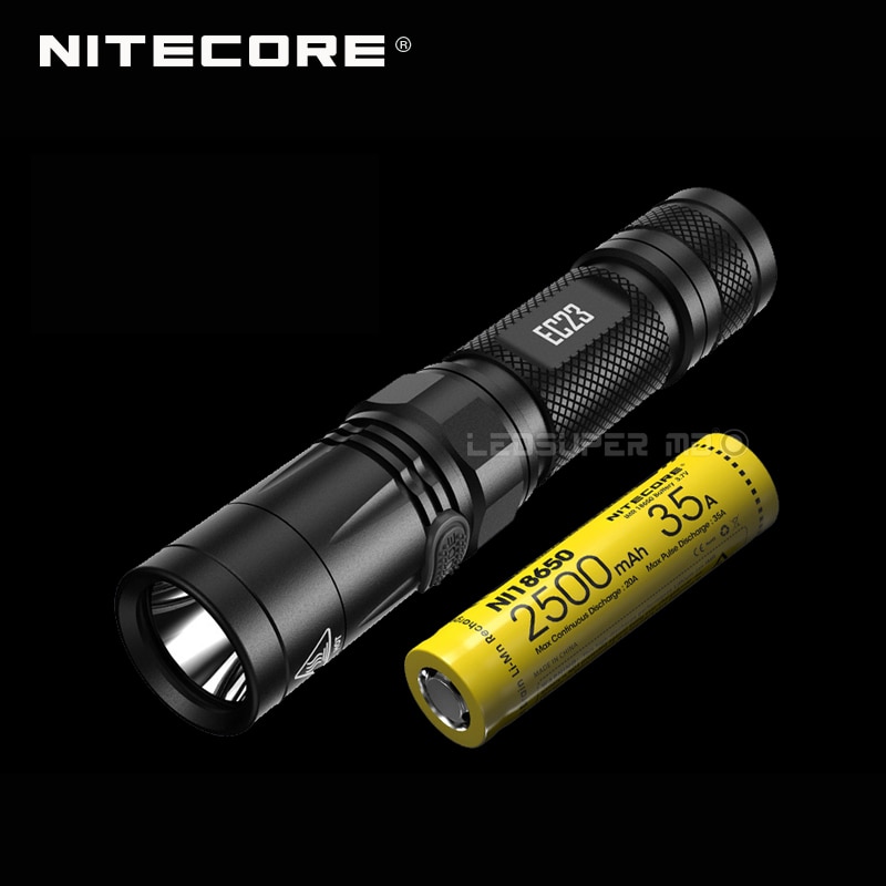 Linterna LED de alto rendimiento Nitecore EC23 CREE XHP35 HD E2 de 1800 lúmenes con batería (IMR18650 2500mAh 35A)