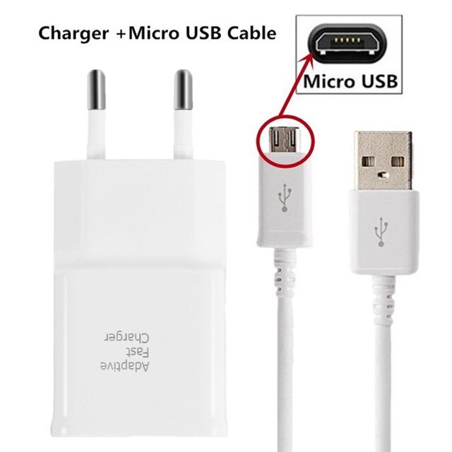 15W Fast Charging 9V 1.6A EU Charger for Xiaomi Redmi 9A 9AT 9i 9C 9 8A 8 Note 9 9S 8 8T Pro Max huawei Samsung USB Quick Cable: Micro Charger White