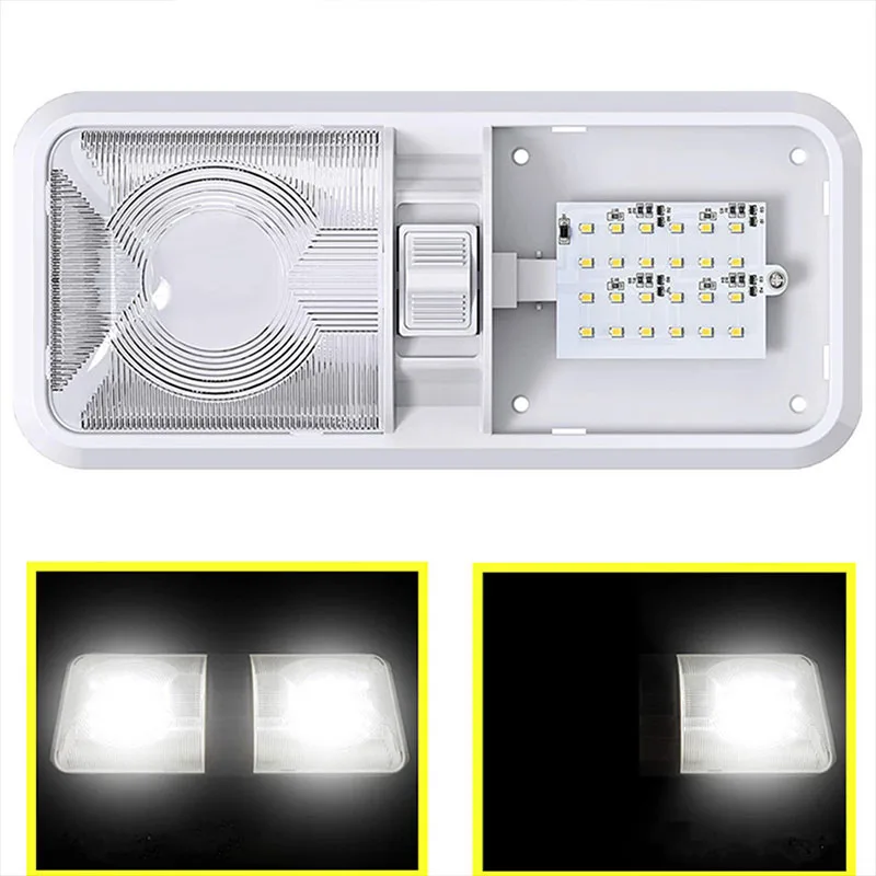 LED Loftlampe til RV - 12V - Naturlig Hvid Indendørs Belysning til Bil/Trailer/Camper/Boat