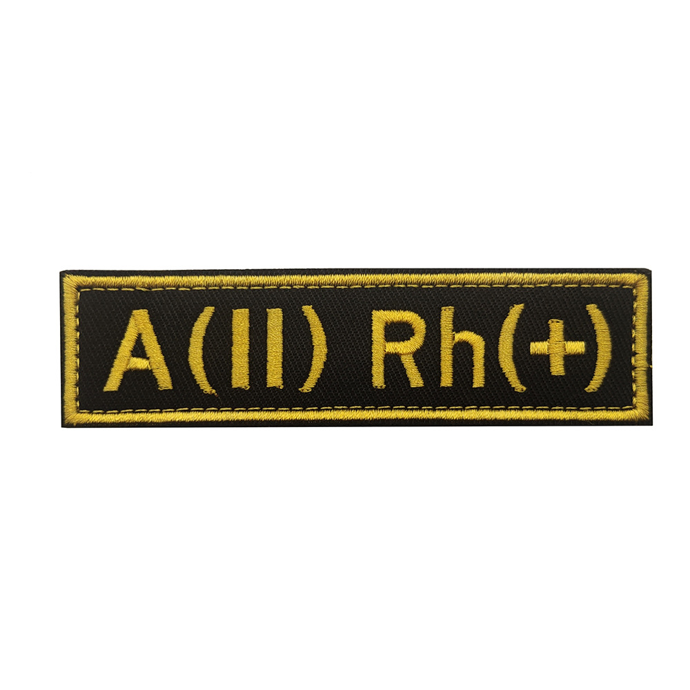 O1RH +- A2RH +- B3RH +- AB4RH +-Badge de groupe de sang russe brodé, Badge de premiers secours européen, crochet et anneau de broderie, Patch magique