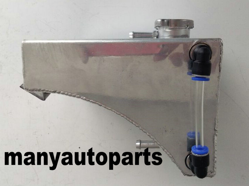 Polished aluminum radiator coolant overflow tank can for Nissan 240SX S13 Silvia