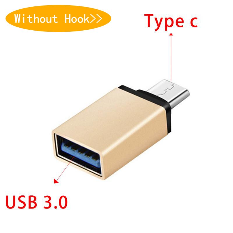 USB Typec Otg Adapter Fast Type C To Usb 3.0 Converter Usb-c Type-c Charge Data Sync Cable for Samsung Huawei Xiaomi with Hook: 06