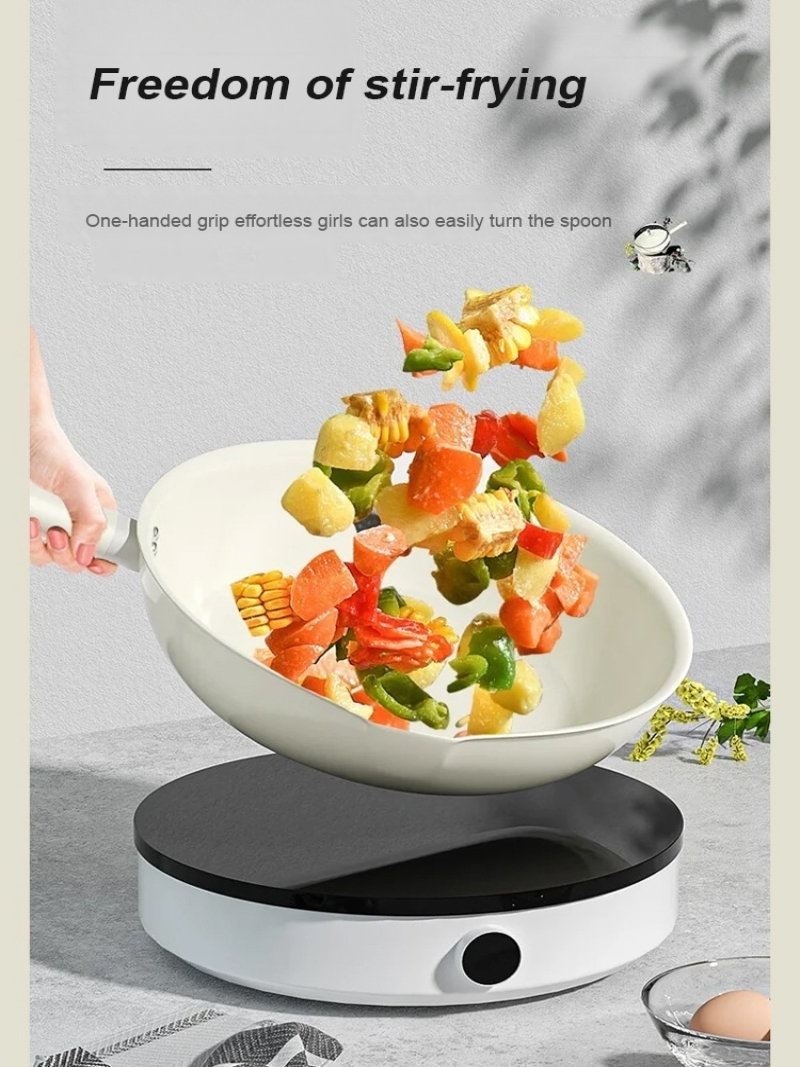 Husholdningsrørepanne finne jernpanne skallrørepanne nonstick keramisk glasert rørepanne