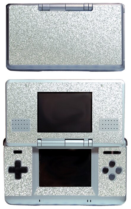 Shining Silver Bling Glitter Skin Sticker Protector voor Nintendo DS NDS Originele (vet) skins Stickers
