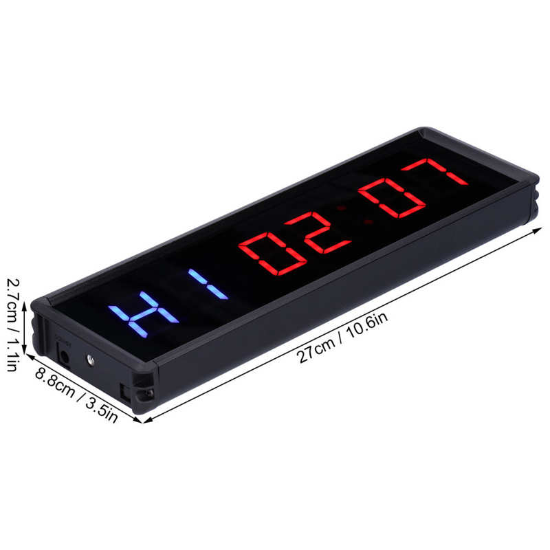 LED Timer Clock Interval Timer 1.5in LED Digital Display Count Down/Up Clock with Remote for Home Gym Office