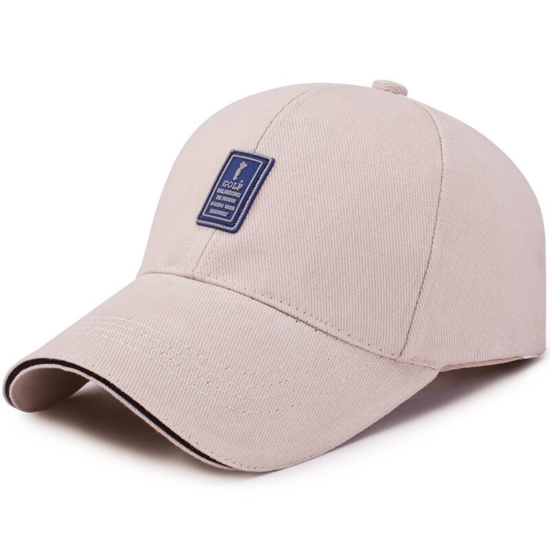 Mannen Verstelbare Baseball Cap Casual Leisure Hoeden Mode Jongen Snapback Hoed Caps: Golf Label Beige