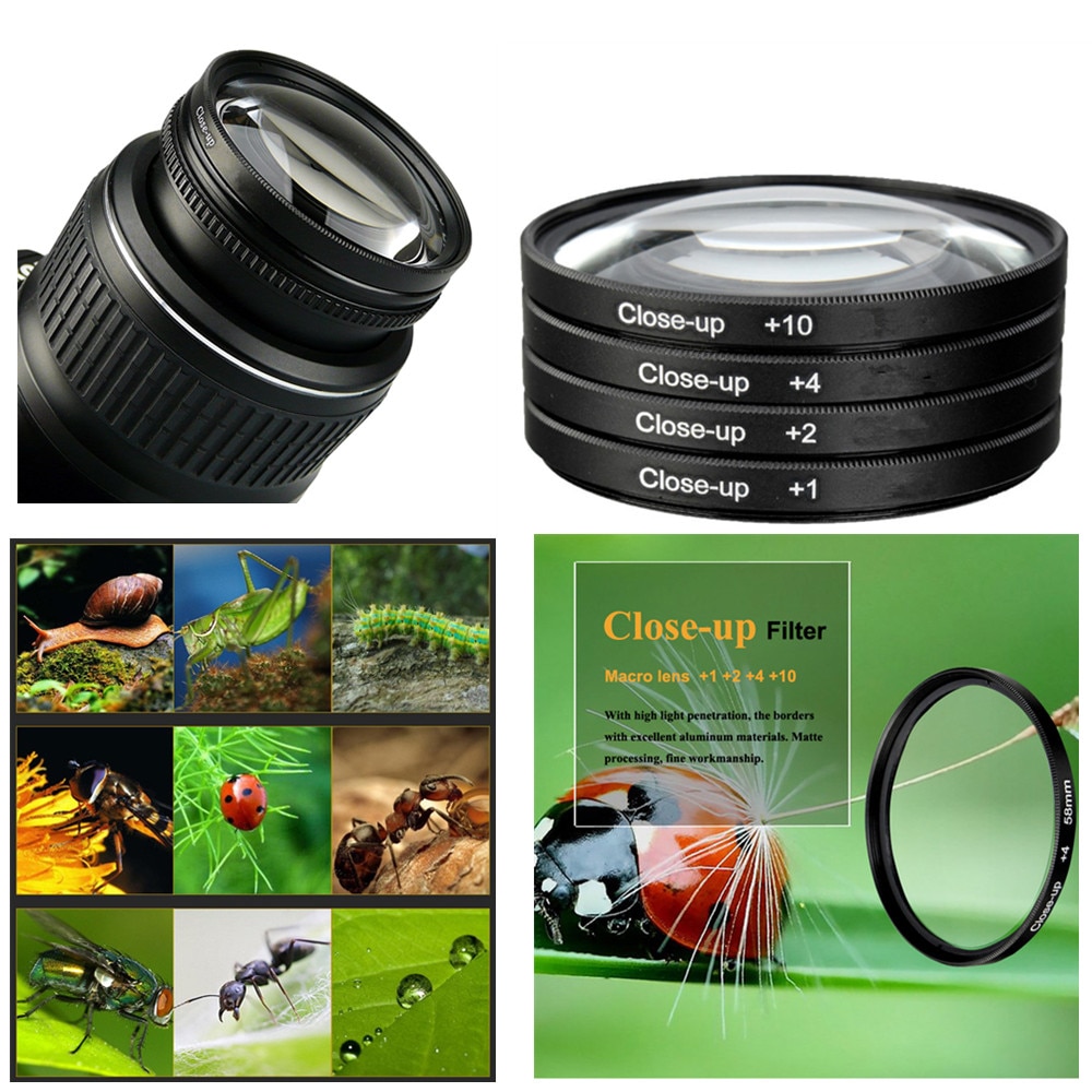 62 Mm Close Up Filter Set & Filter Case (+ 1 + 2 + 4 + 10) voor Panasonic Lumix DMC-FZ1000 FZ1000 Digitale Camera