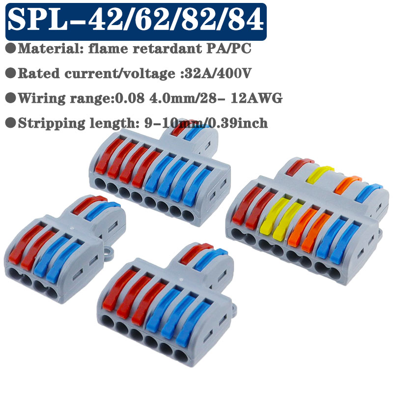 1 in multiple out Quick Wiring Connector Universal Splitter wiring cable Push-in Can Combined Butt Home Terminal Block SPL 222