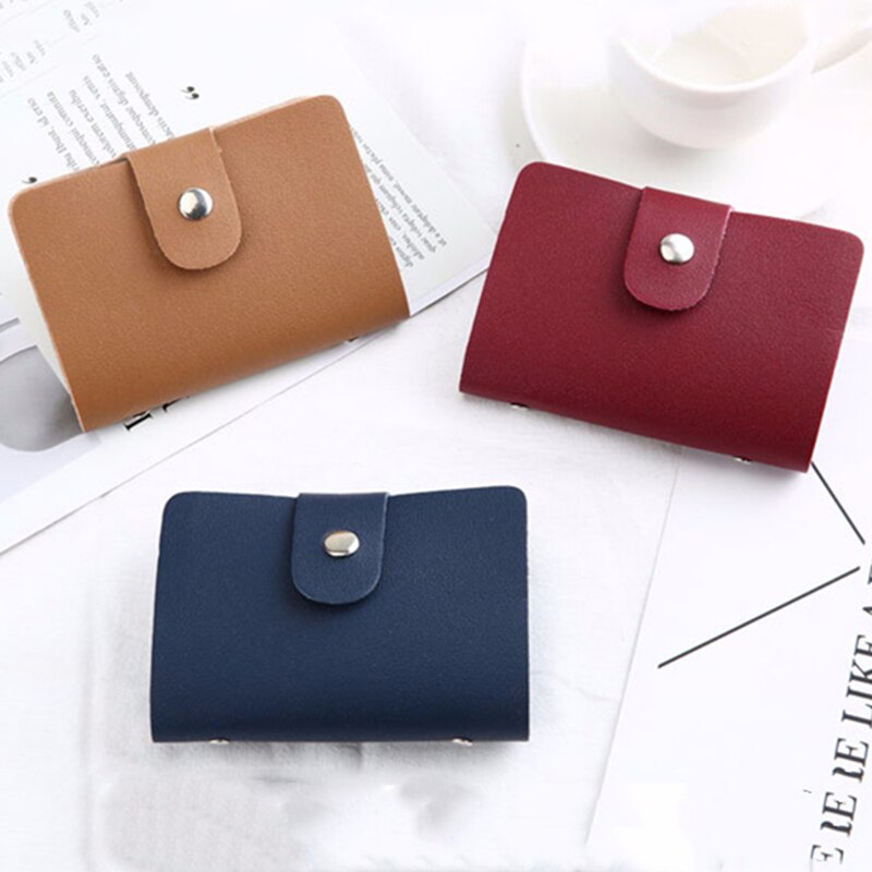 1 Pc Effen Kleur Pu Card Wallet 24 Bits Credit Card Id Kaarthouder Zakelijke Creditcard Houder Organizer Case pack