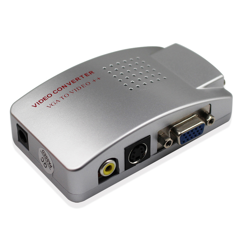 VGA vers TV AV RCA Signal Composite adaptateur convertisseur vidéo boîtier de commutation PC vers TV AV moniteur Composite pour ordinateur portable