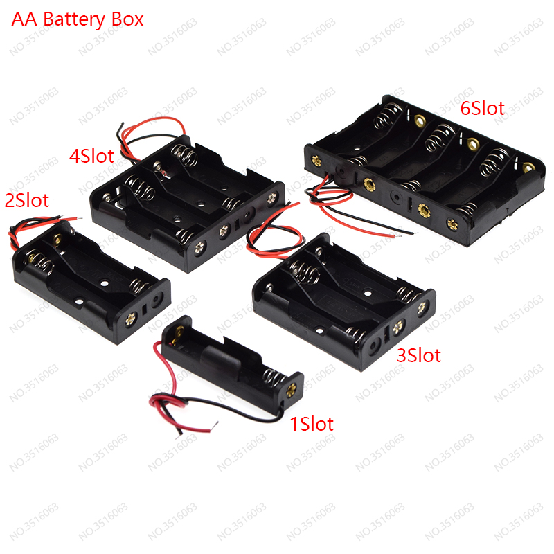 1Pcs AA/AAA/18650 Battery Box With Switch Leads on 1AA/2AA/3AA/4AA 2AAA/3AAA/4AAA/5AAA 1X/2X/3X/4X Slot Battery Holder Diy SMD
