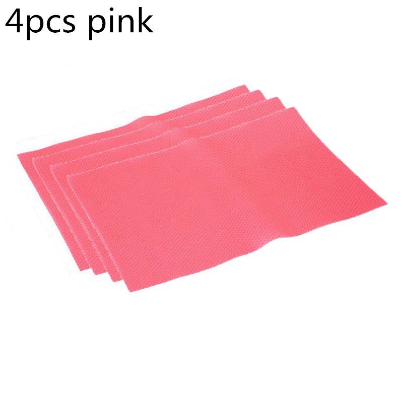 1pc/4 stuks koelkastmatten antifouling schimmel vocht op maat gemaakte matten koelkastmatten waterdichte siliconen mat geurvrij: 4 stuks 45 x 29cm roze