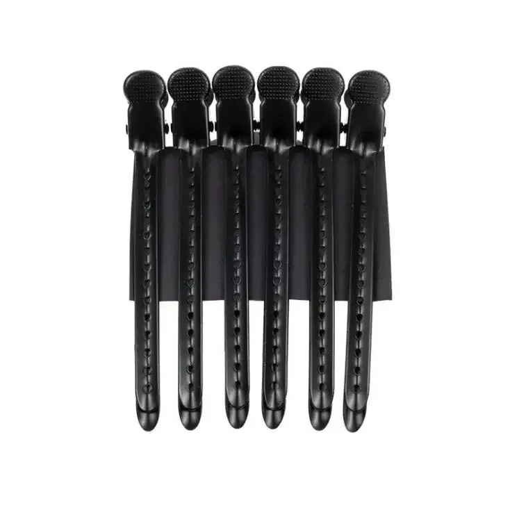 12pcs Alligator Hair Clips Hairdressing Clamps Steel Hairpins Hair Claw Barber For Curly Hair Style Partition Clips: GRAY